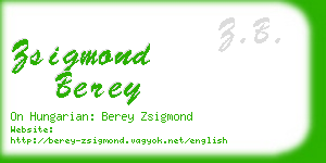 zsigmond berey business card